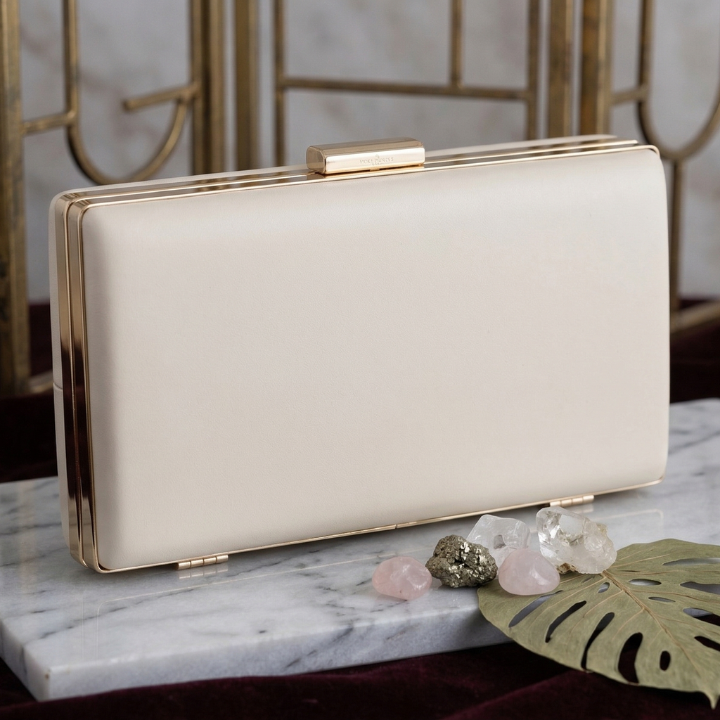 Diana: The Ivory Minimalist Frame Clutch