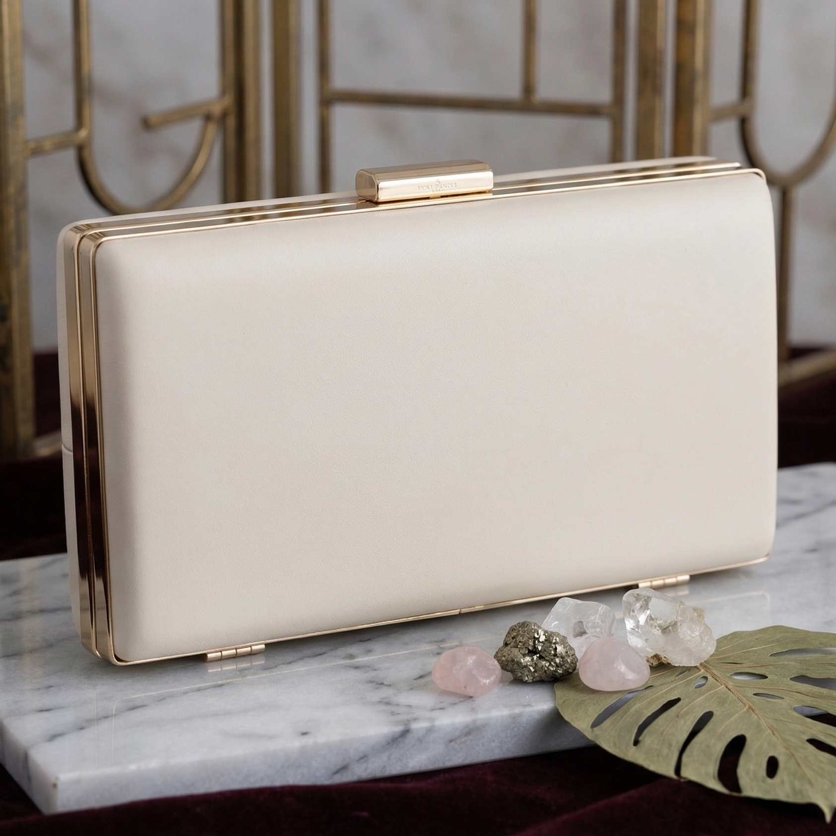 Diana: The Ivory Minimalist Frame Clutch