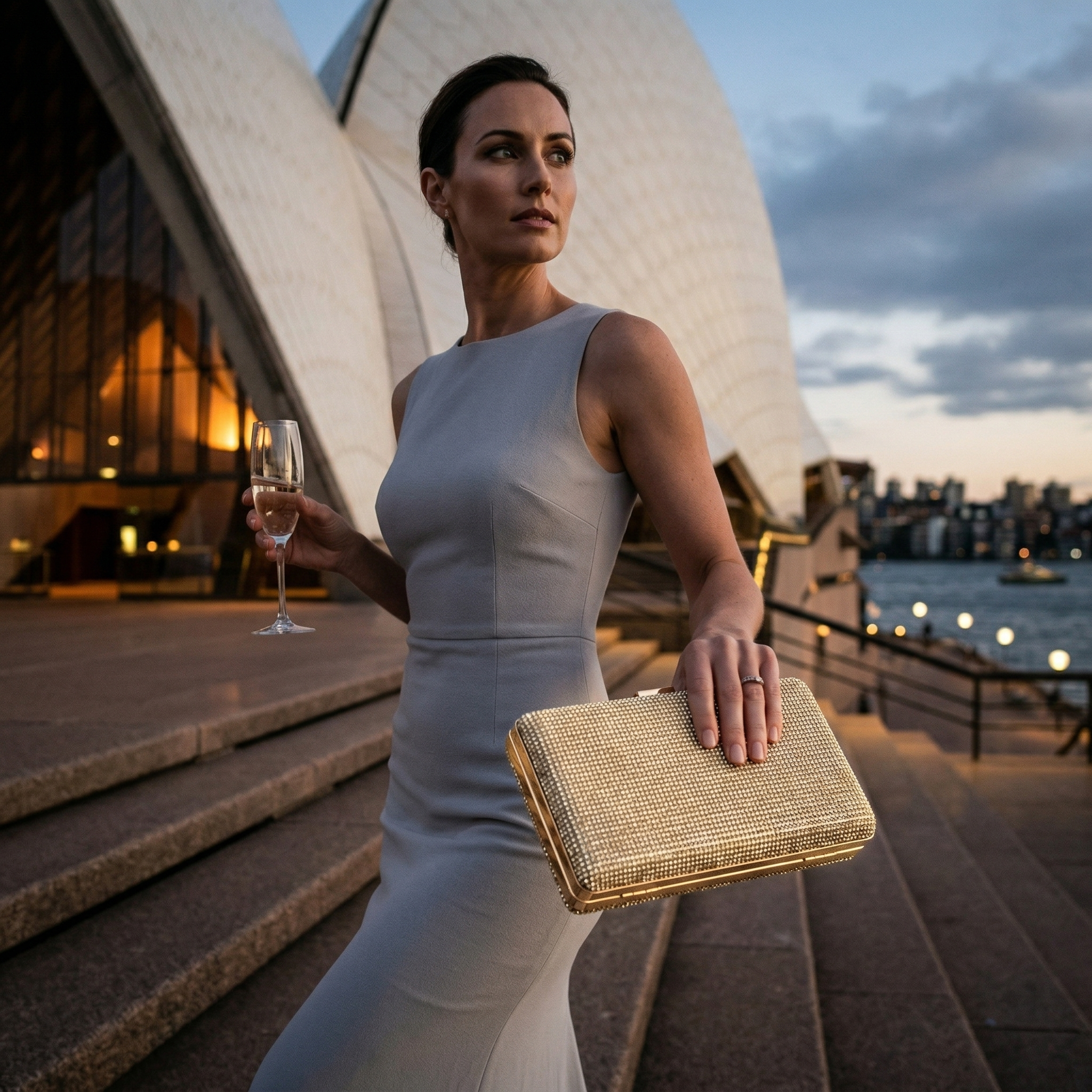 Hannah: The Gold Crystal Evening Clutch