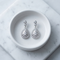 Irene: The Silver Pave Art Deco Teardrop