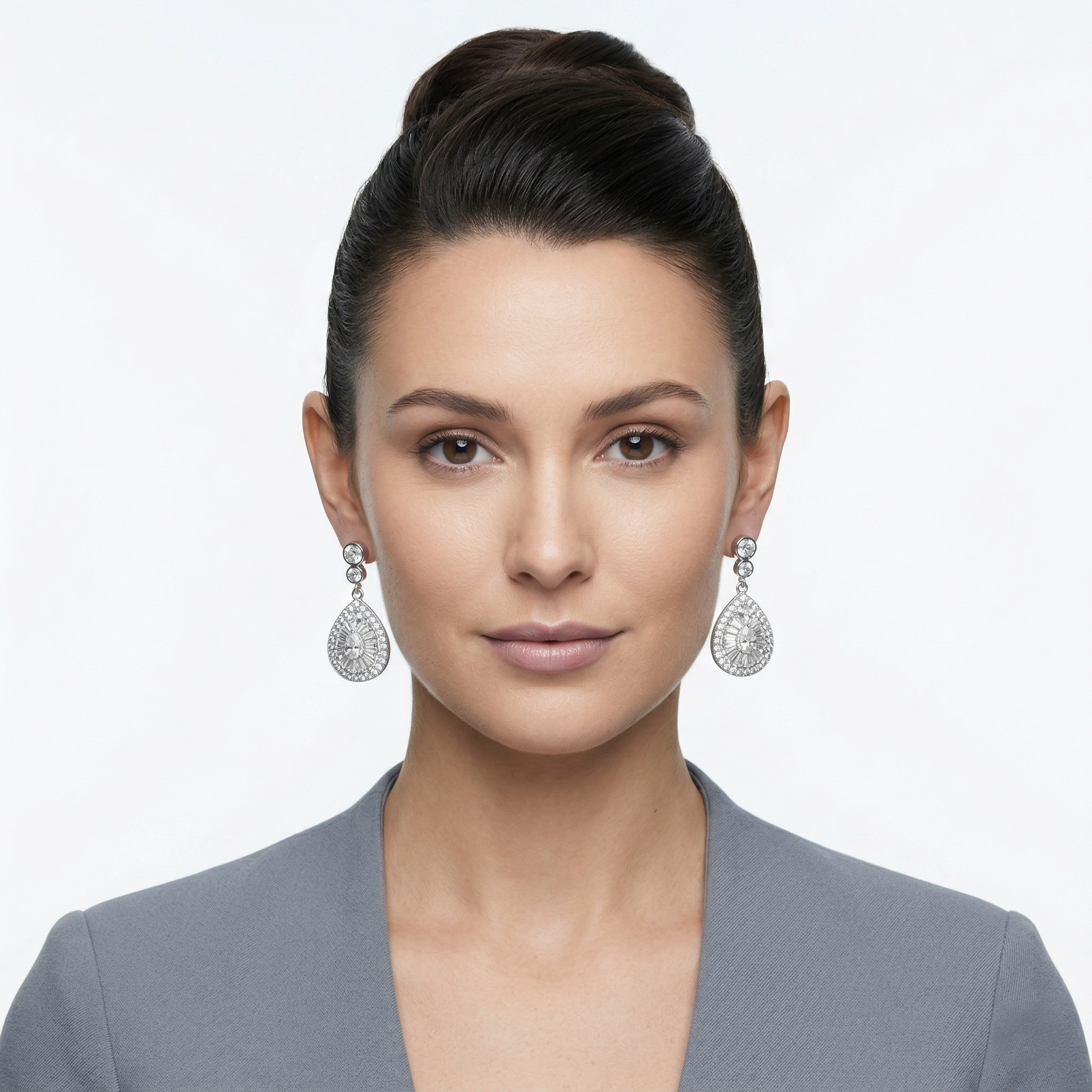 Irene: The Silver Pave Art Deco Teardrop