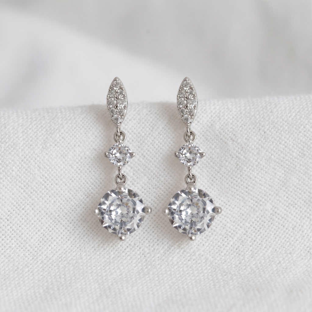 Ruby: The Silver Marquise Crystal Drop