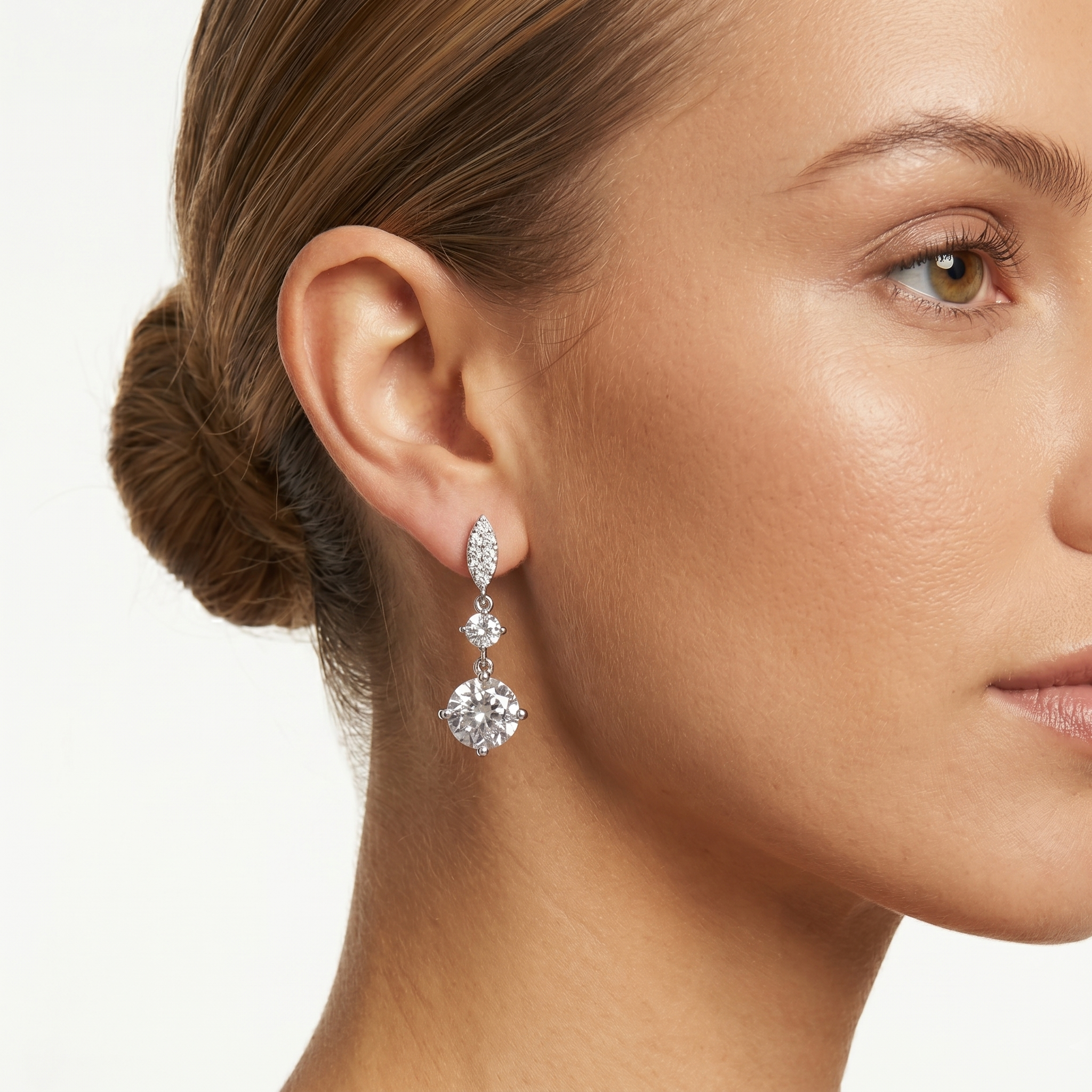 Ruby: The Silver Marquise Crystal Drop