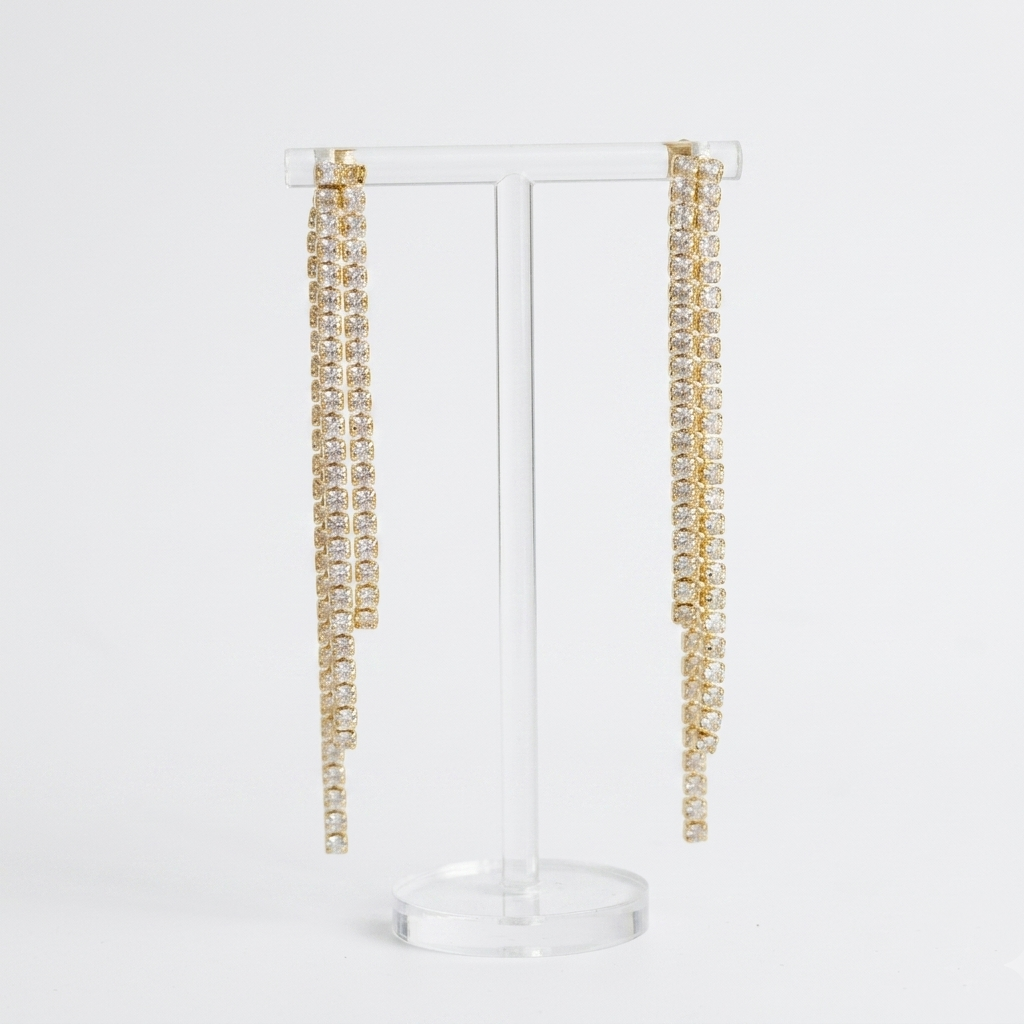 Imogen: The Gold Double Strand Crystal Fringe