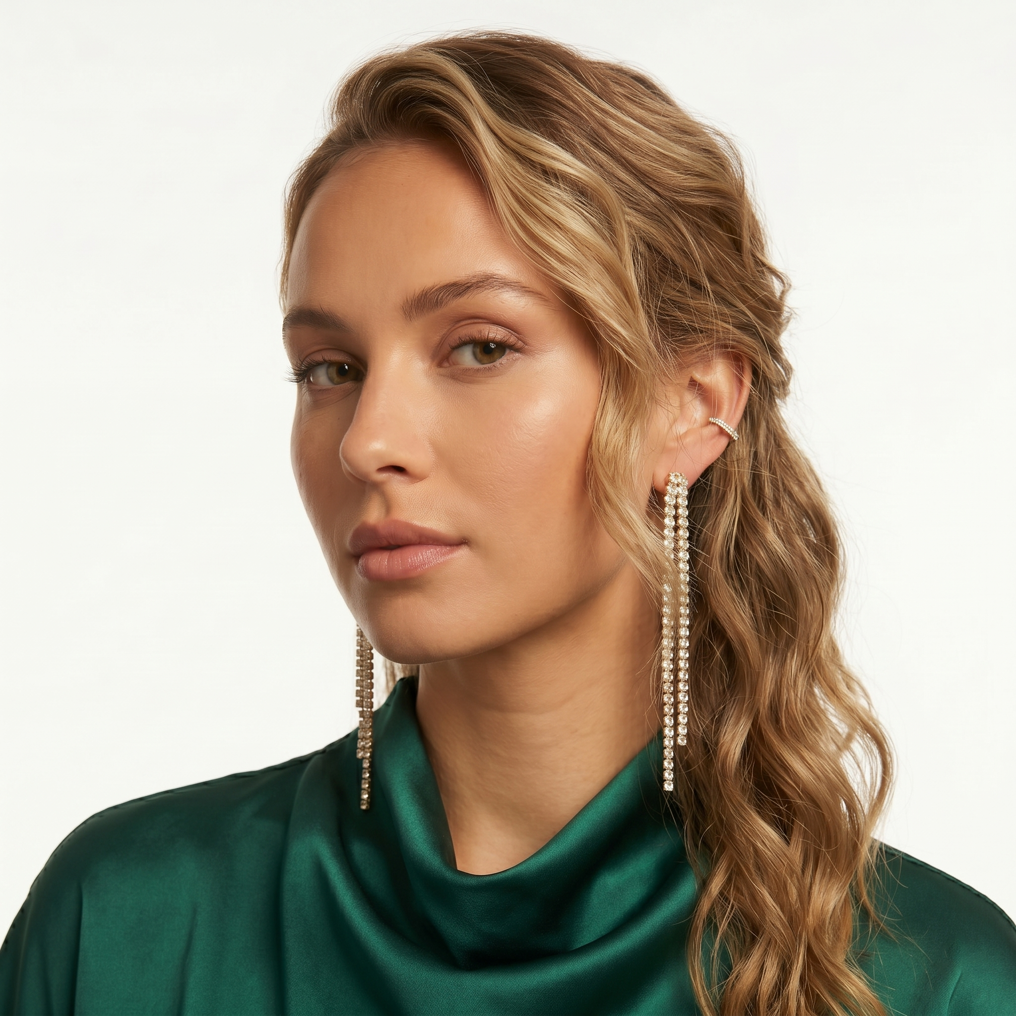 Imogen: The Gold Double Strand Crystal Fringe