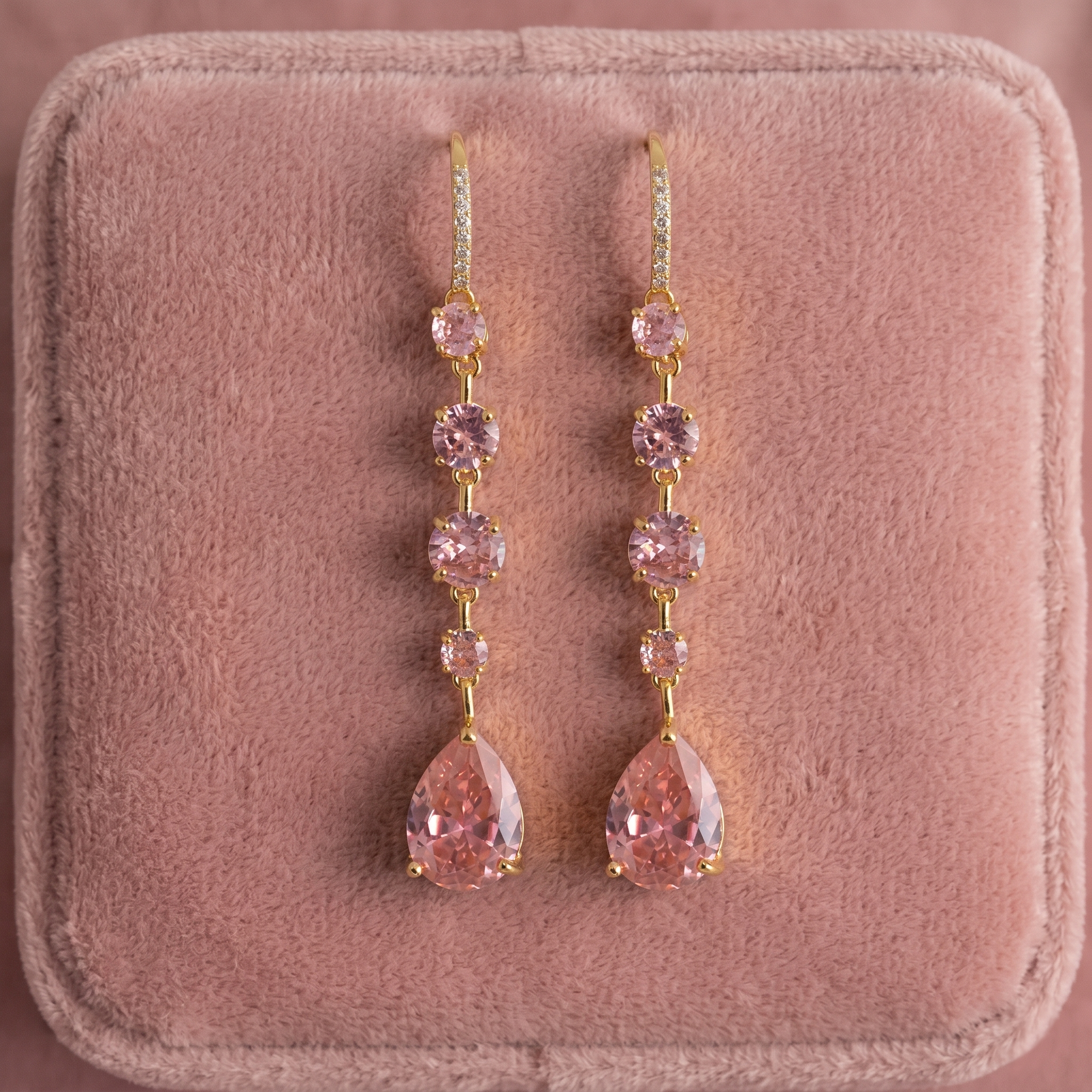 Stella: The Blush Pink Graduated Rhinestone Drop