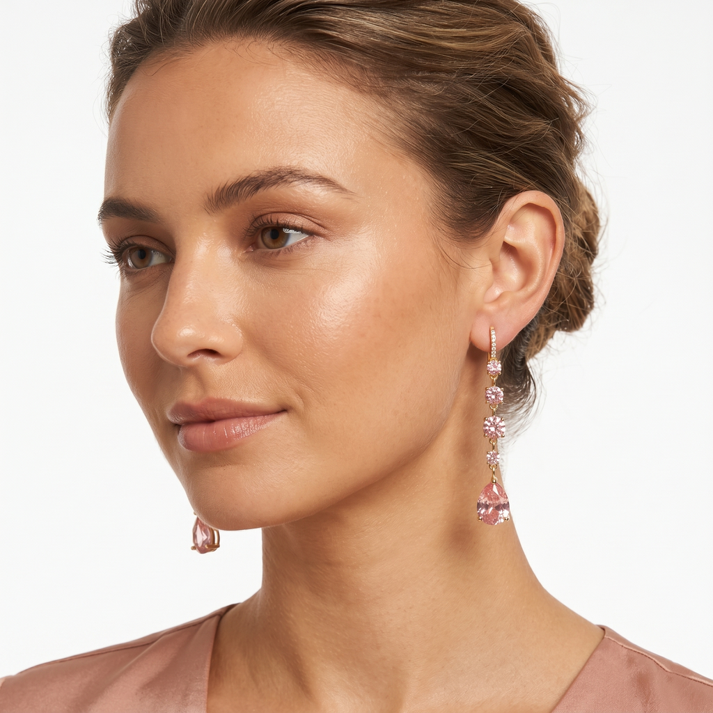 Stella: The Blush Pink Graduated Rhinestone Drop
