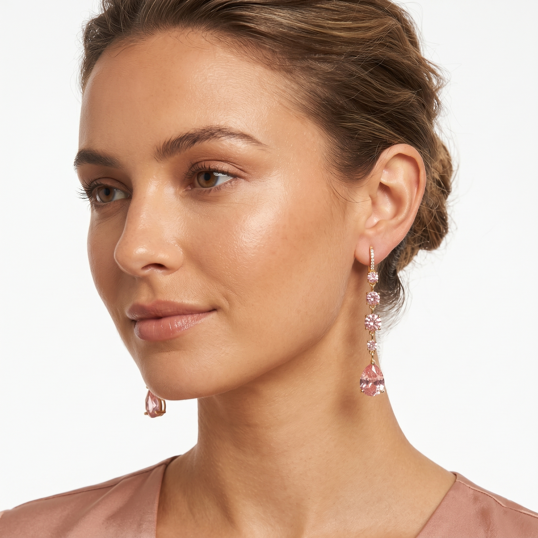 Stella: The Blush Pink Graduated Rhinestone Drop