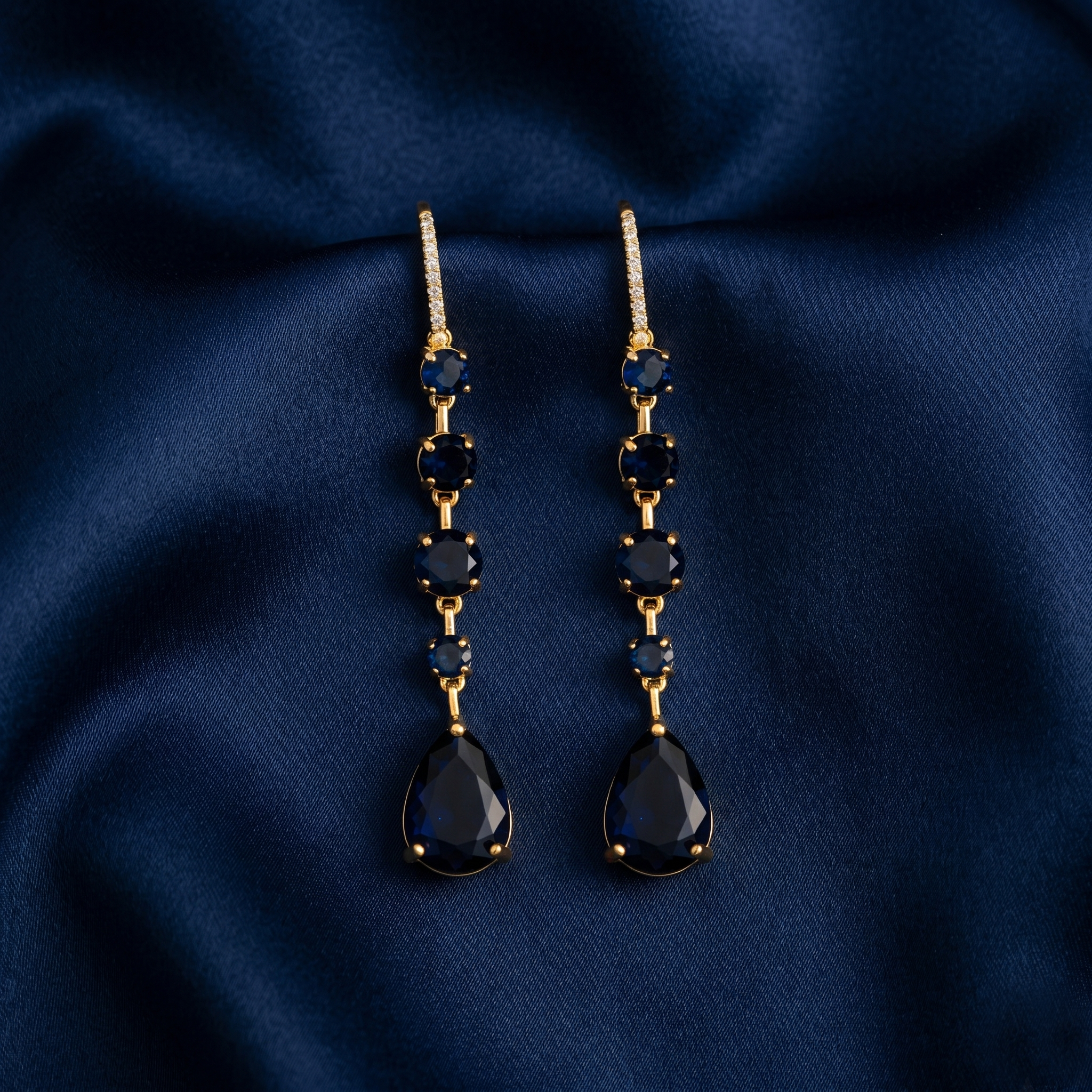 Phoebe: The Navy Graduated Rhinestone Drop