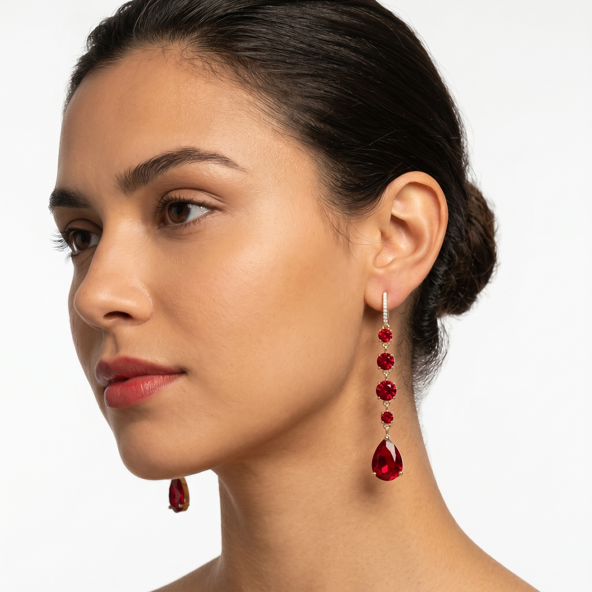 Chloe: The Red Graduated Rhinestone Drop