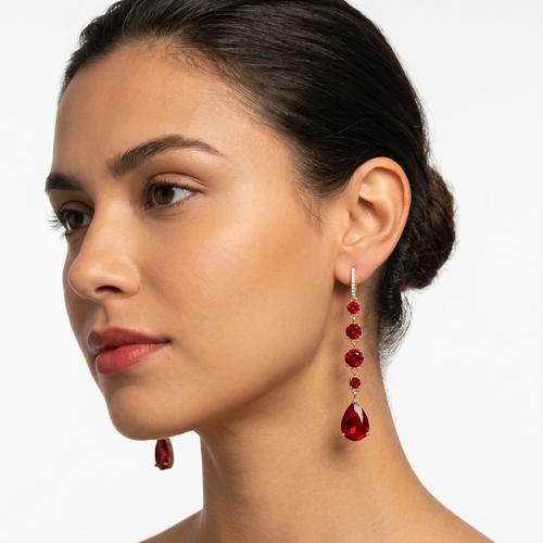 Chloe: The Red Graduated Rhinestone Drop