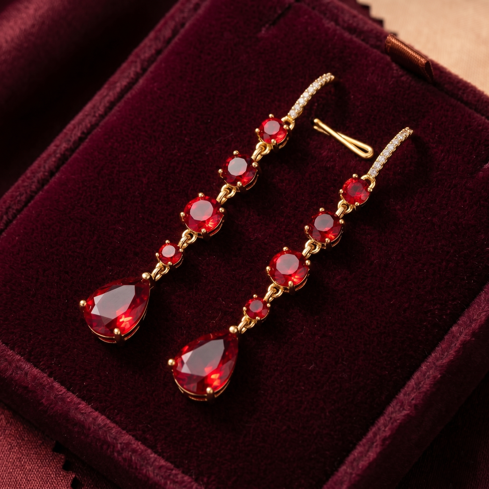 Chloe: The Red Graduated Rhinestone Drop