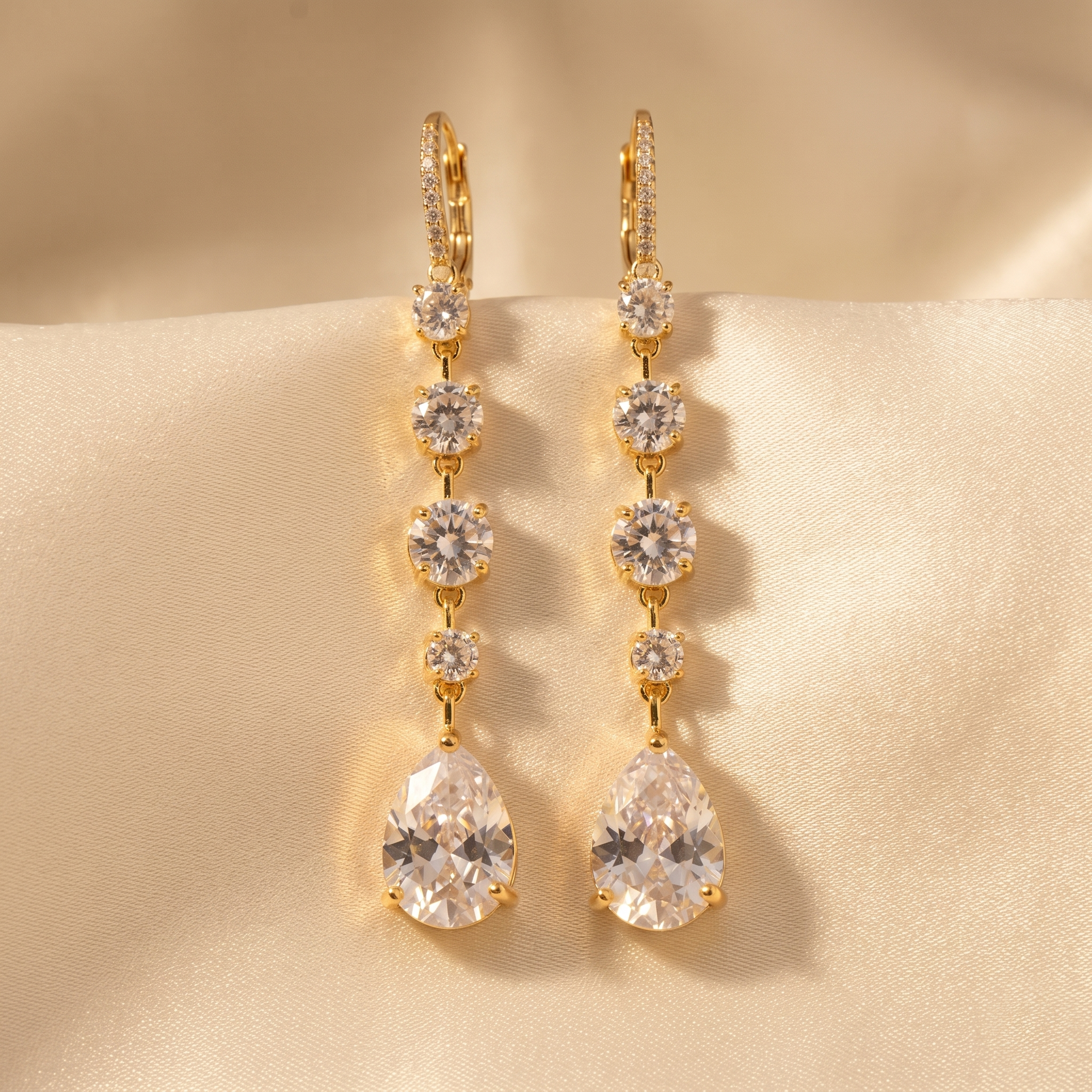 Ginny: The Gold Crystal Teardrop Pendant Drop