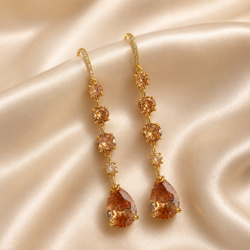 Zoe: The Champagne Cascade Rhinestone Drop
