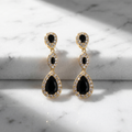 Bonnie: The Black Triple Pave Teardrop Drop