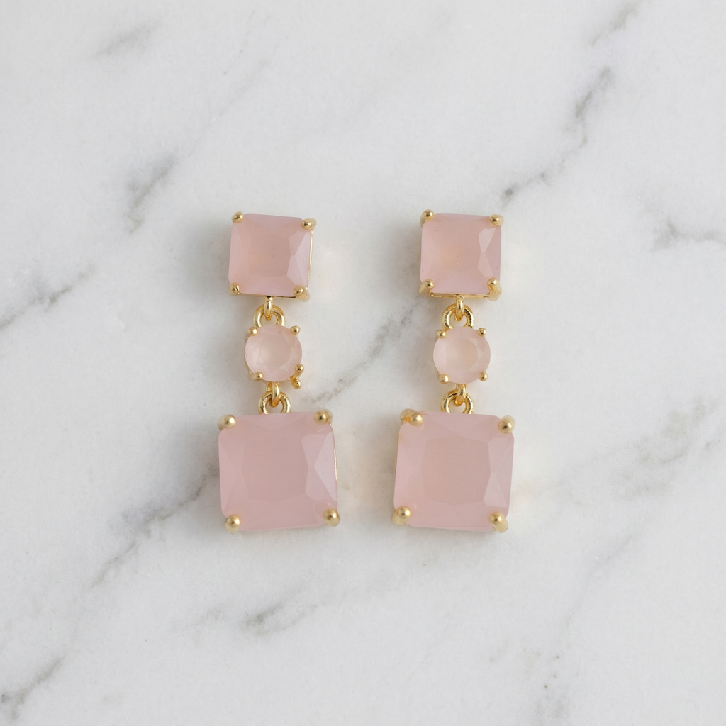Tara: The Blush Square Rhinestone Drop