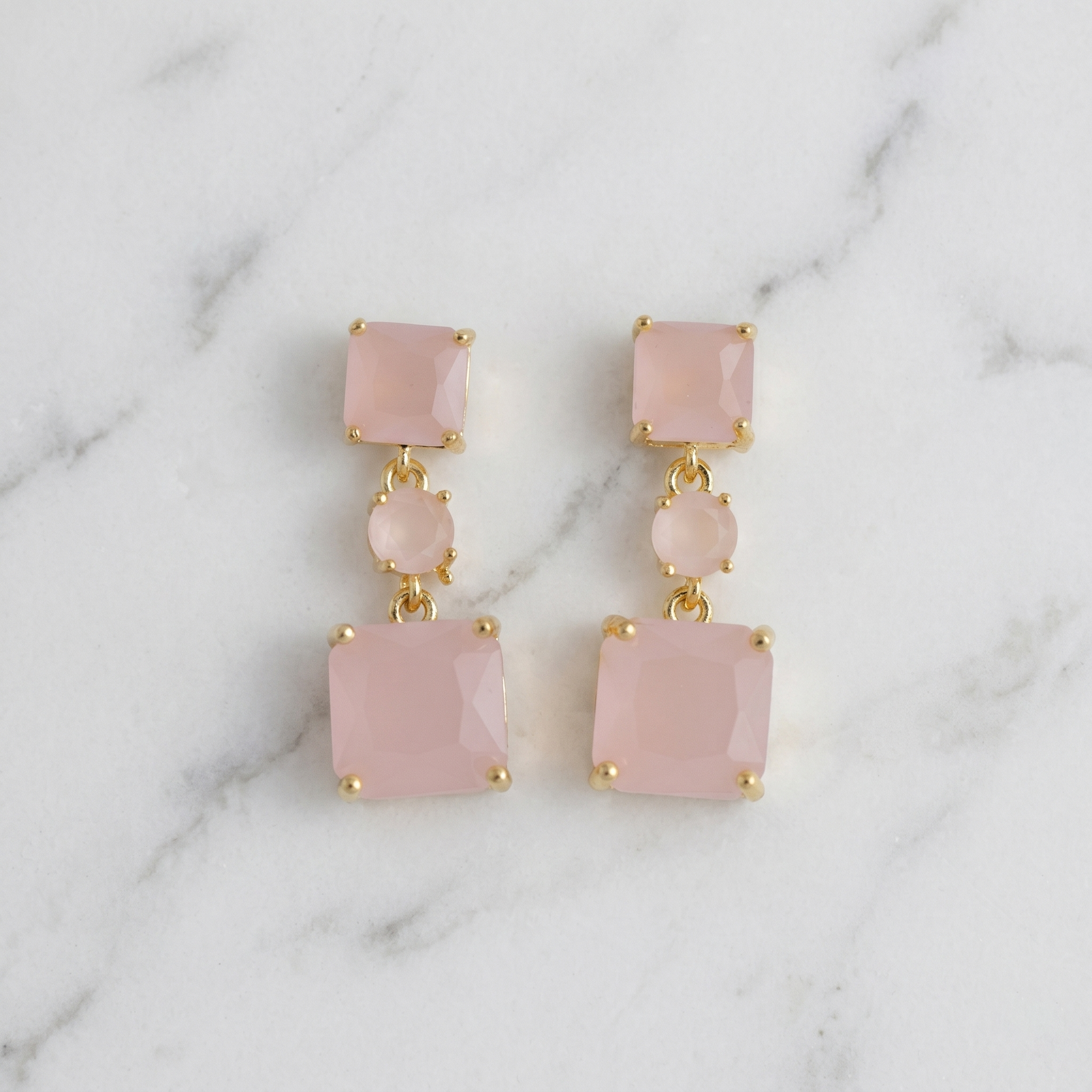 Tara: The Blush Square Rhinestone Drop