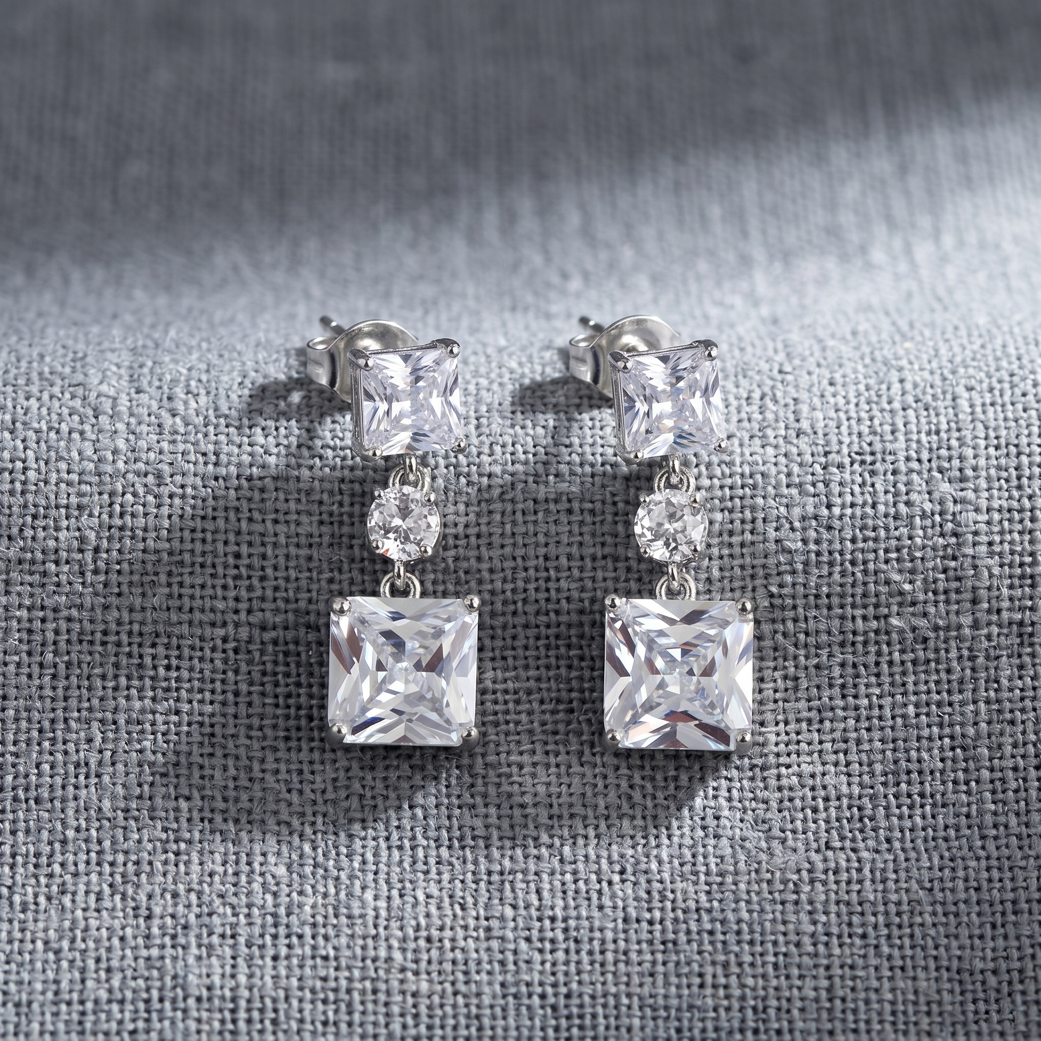 Jade: The Silver Square Crystal Drop