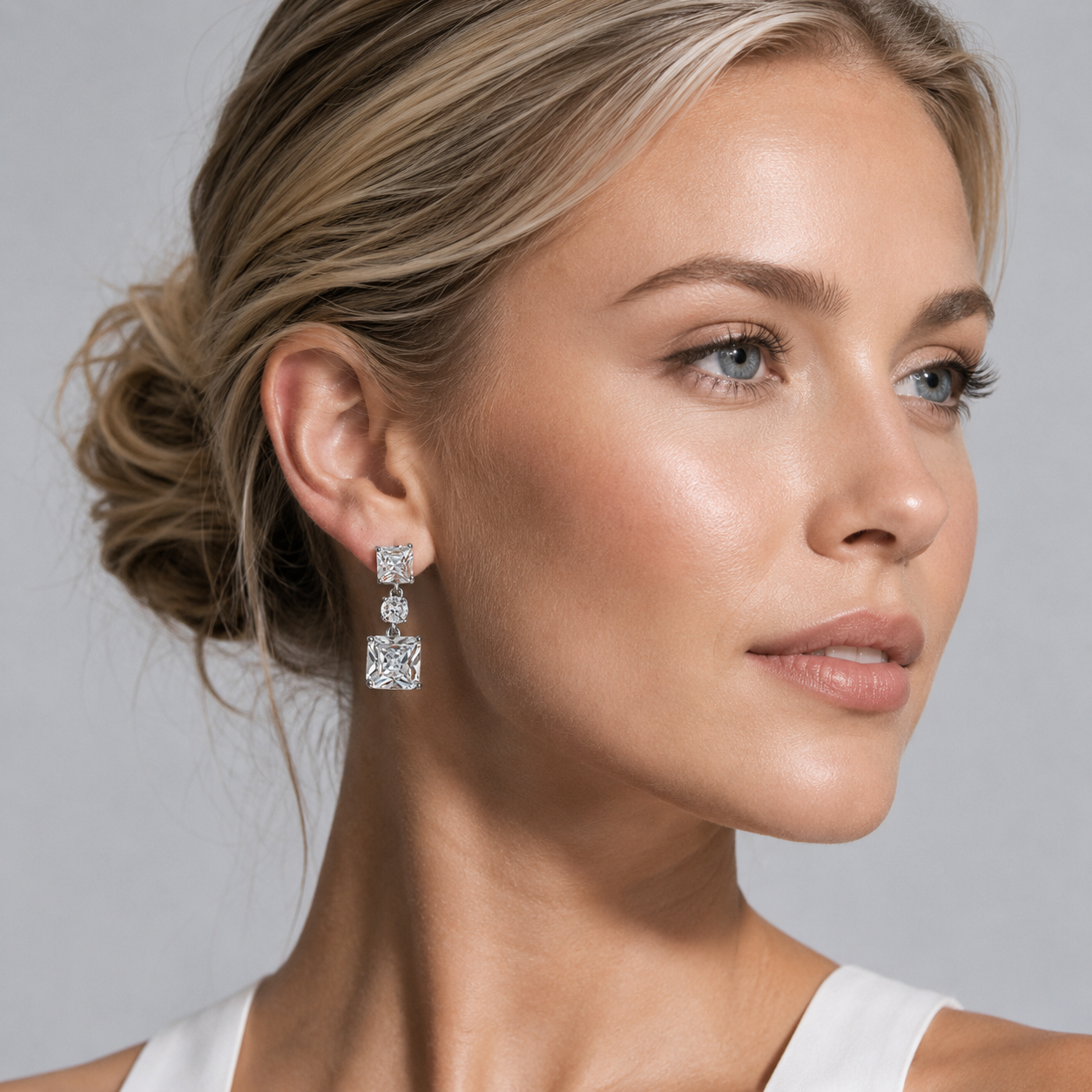 Jade: The Silver Square Crystal Drop