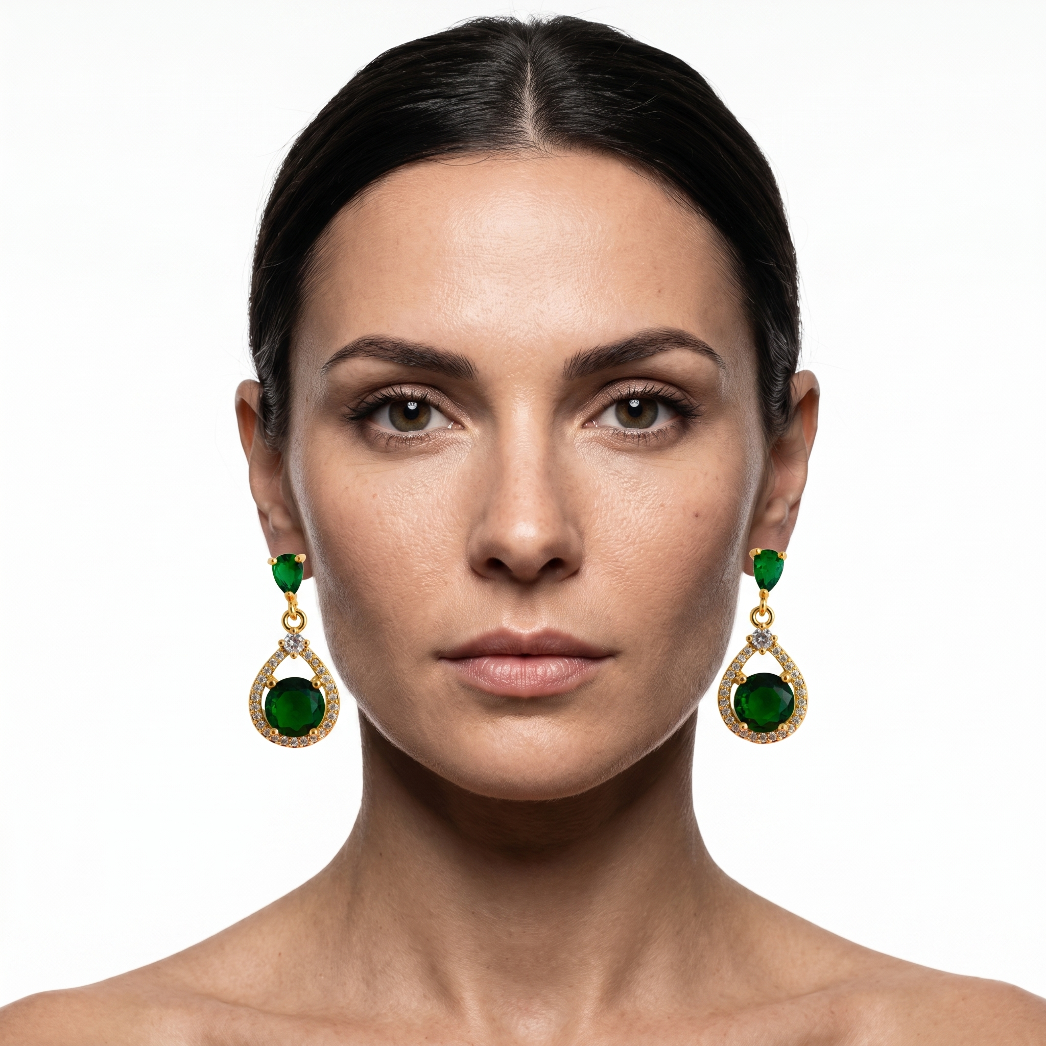 Caitlin: The Emerald Open Frame Rhinestone Drop