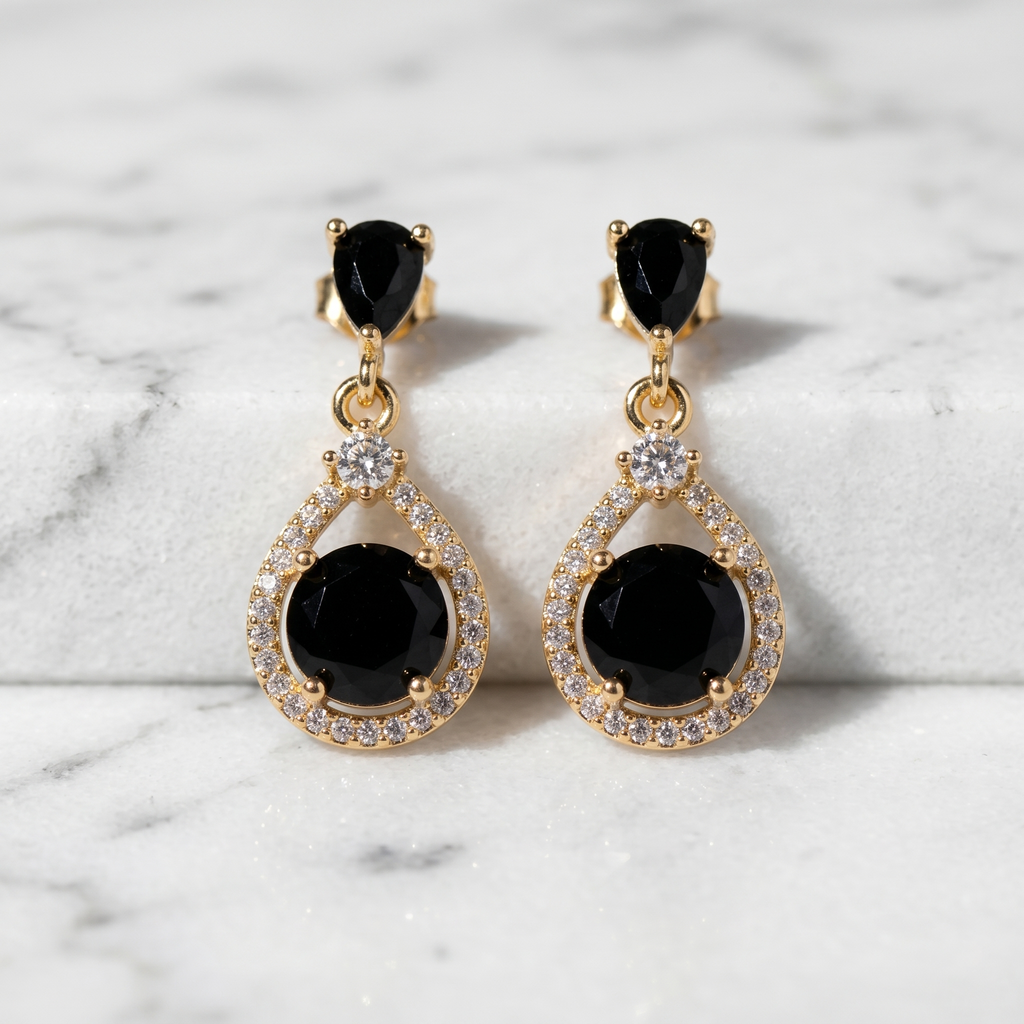 Renee: The Black Open Frame Rhinestone Drop