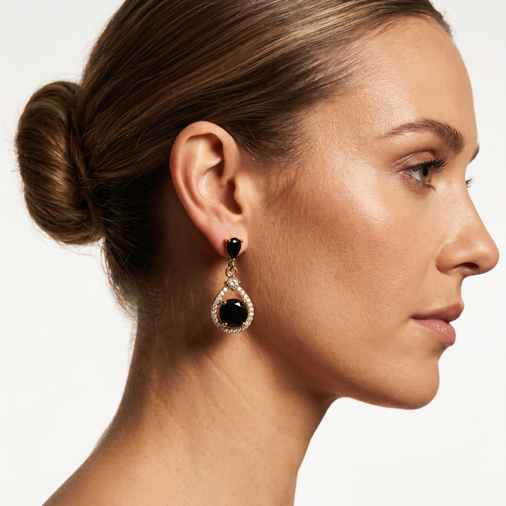 Renee: The Black Open Frame Rhinestone Drop