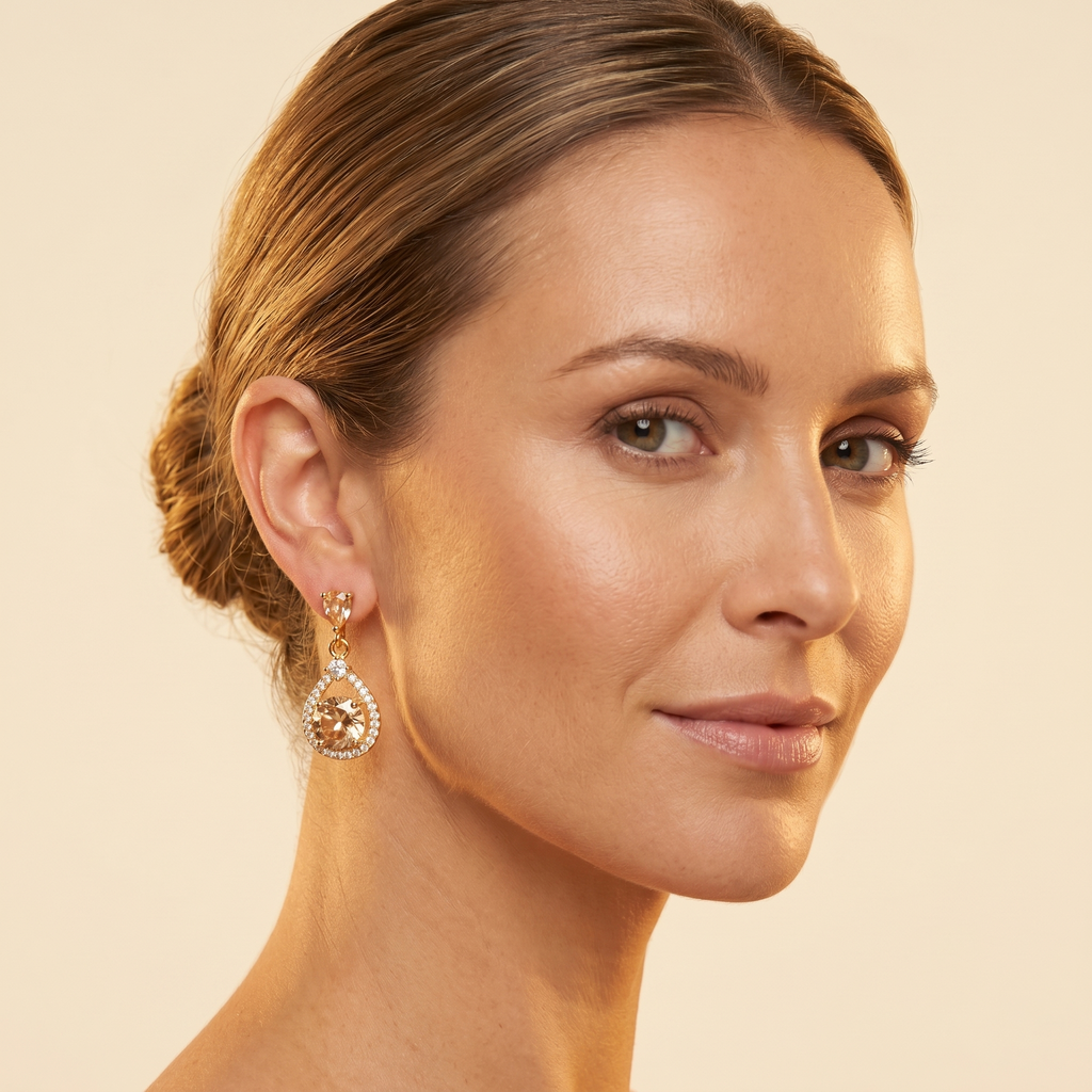 Lacey: The Champagne Open Frame Rhinestone Drop