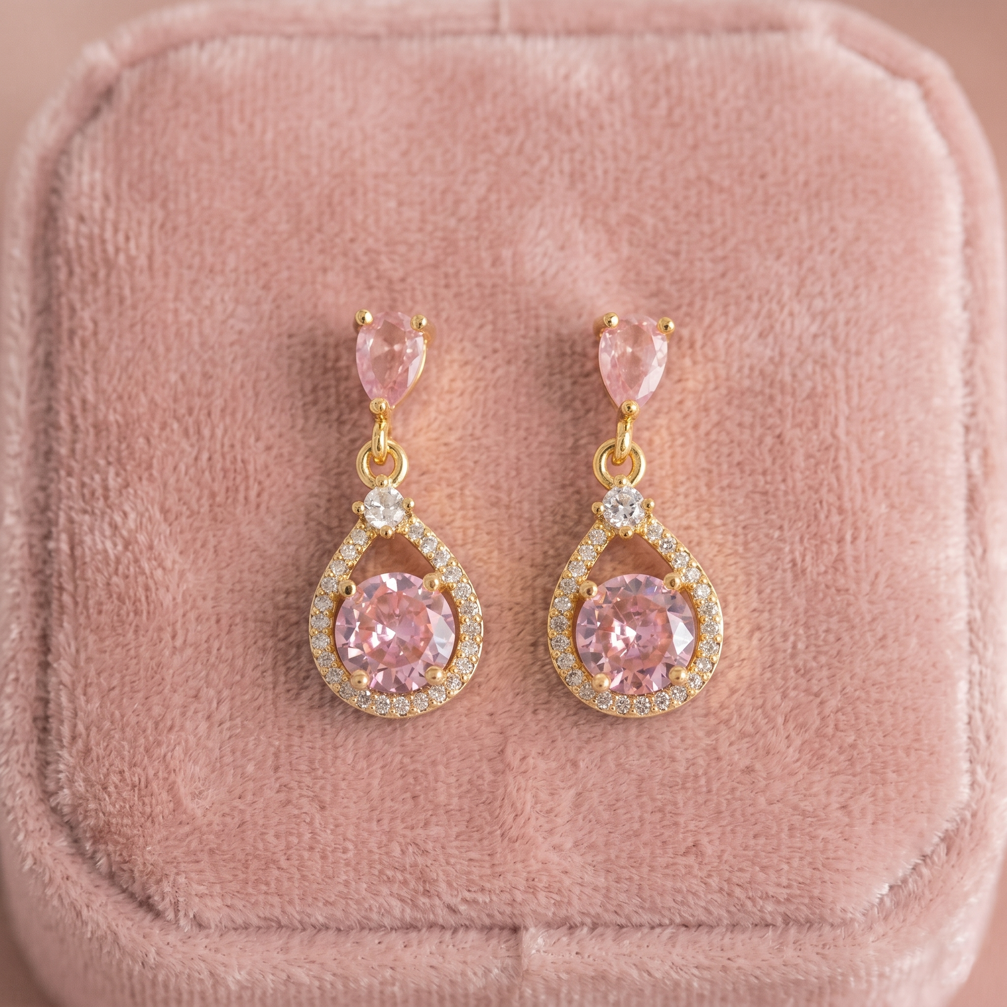 Kayla: The Blush Open Frame Rhinestone Drop
