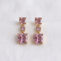 Bree: The Pink Square Stack Rhinestone Drop