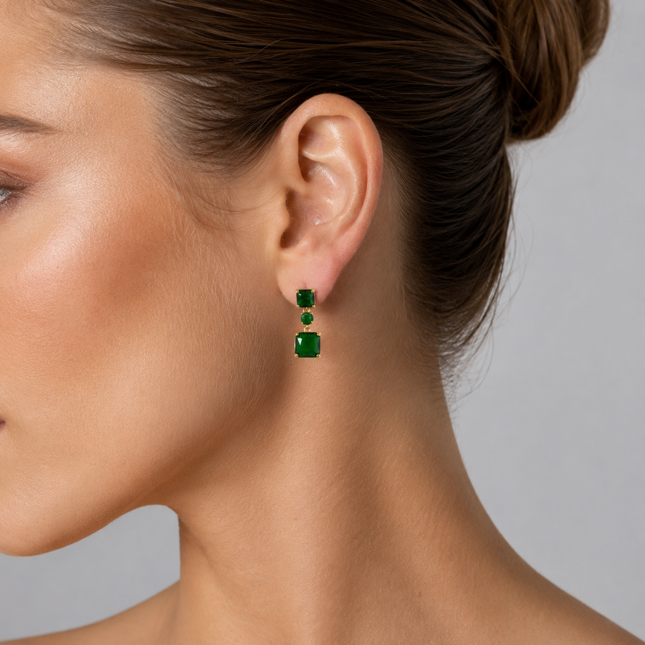 Tegan: The Emerald Square Stack Rhinestone Drop