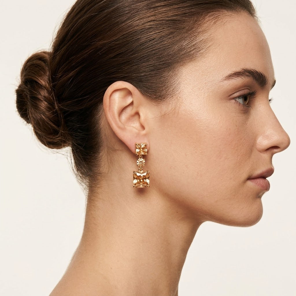 Monique: The Champagne Square Stack Rhinestone Drop