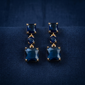 Nikita: The Navy Square Stack Rhinestone Drop