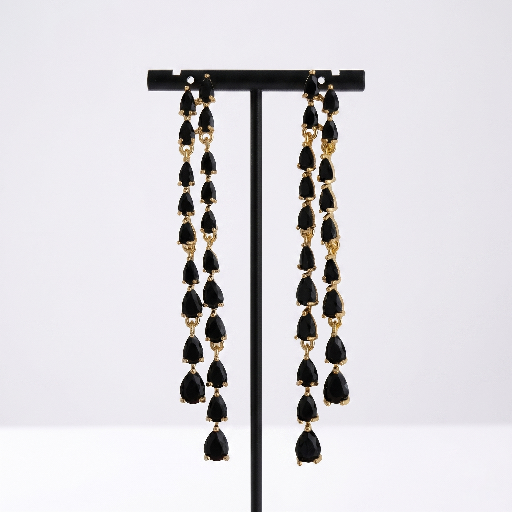 Tahlia: The Black Teardrop Fringe Drop