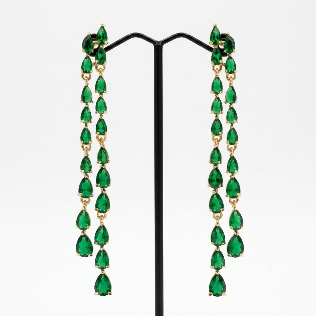 Bridie: The Emerald Teardrop Fringe Drop