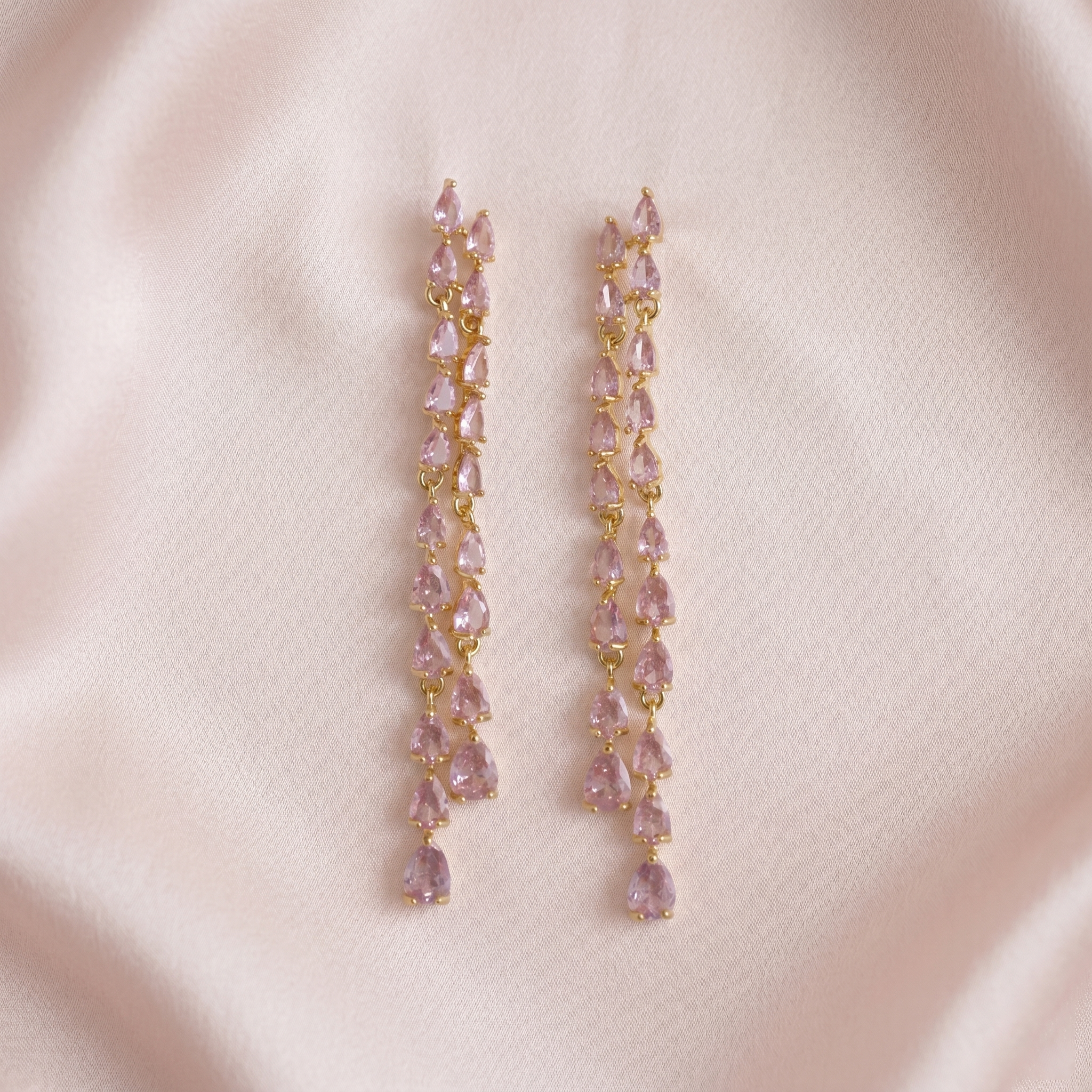 Sorcha: The Pink Teardrop Fringe Drop