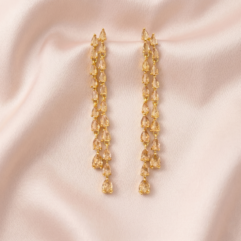 Fiona: The Champagne Teardrop Fringe Drop