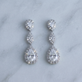 Maeve: The Silver Triple Pave Teardrop Drop