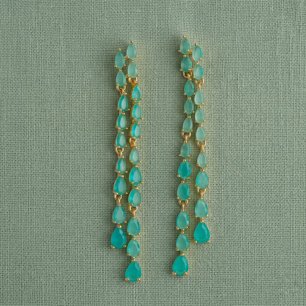Siobhan: The Teal Teardrop Fringe Drop