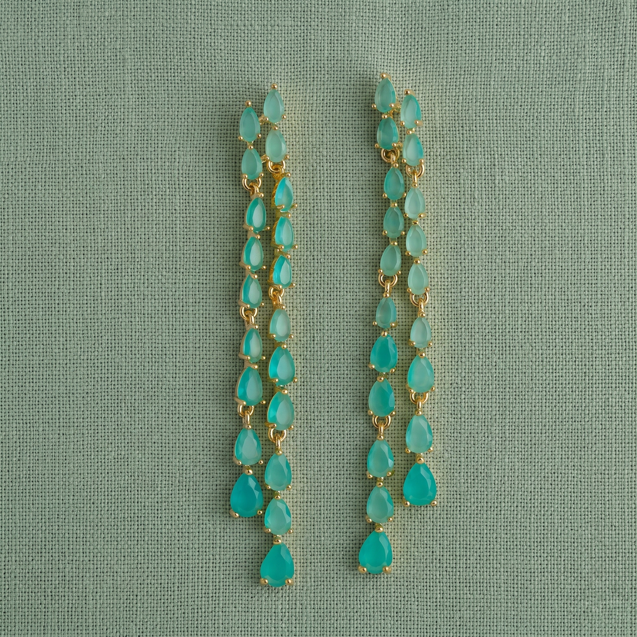Siobhan: The Teal Teardrop Fringe Drop