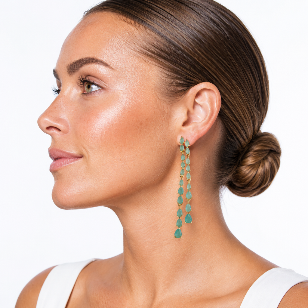 Siobhan: The Teal Teardrop Fringe Drop
