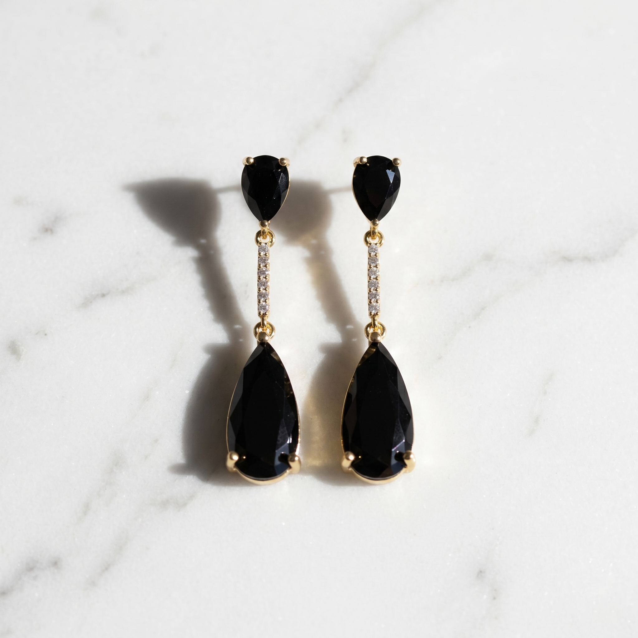 Orla: The Black Crystal Bar Teardrop Drop