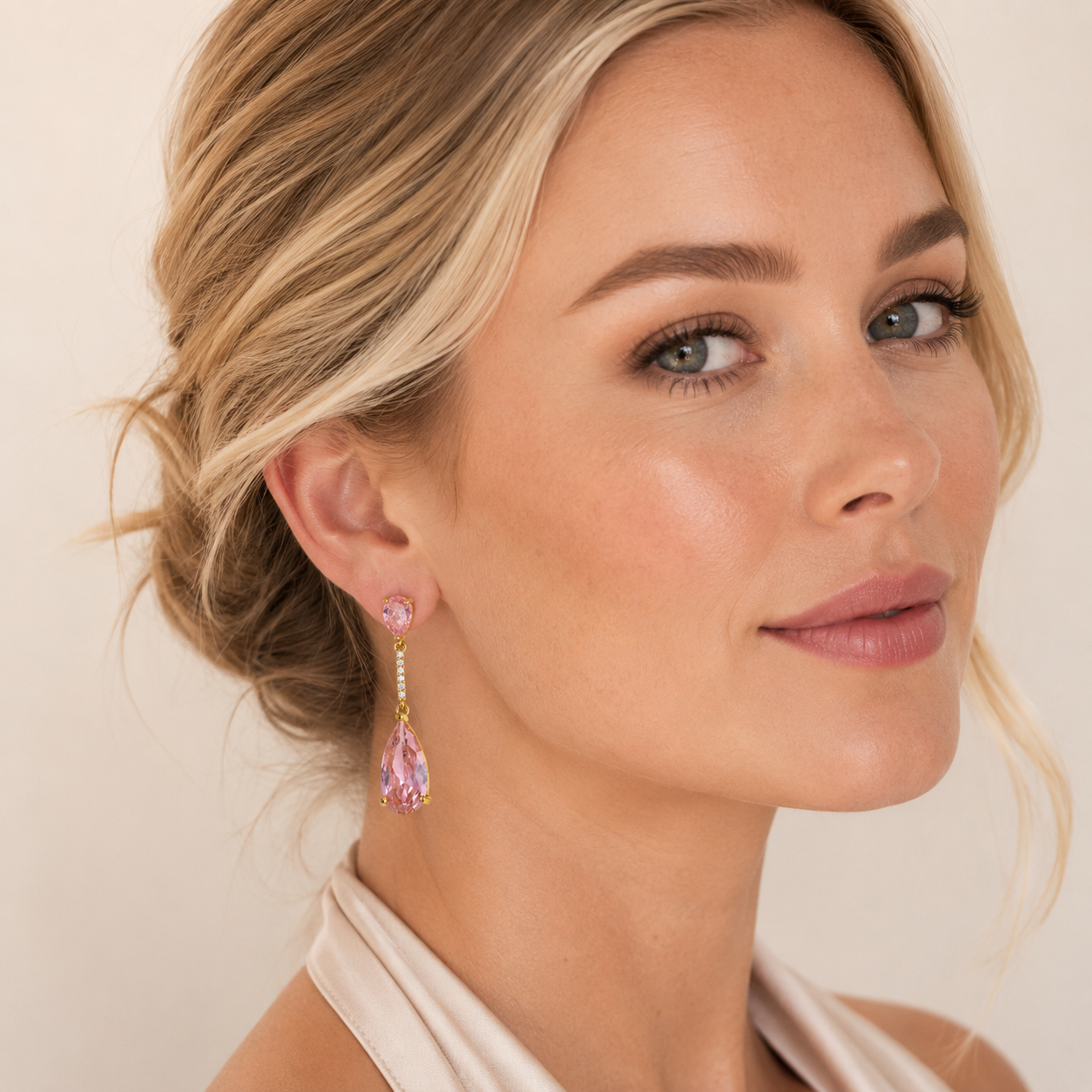 Clodagh: The Blush Crystal Bar Teardrop Drop