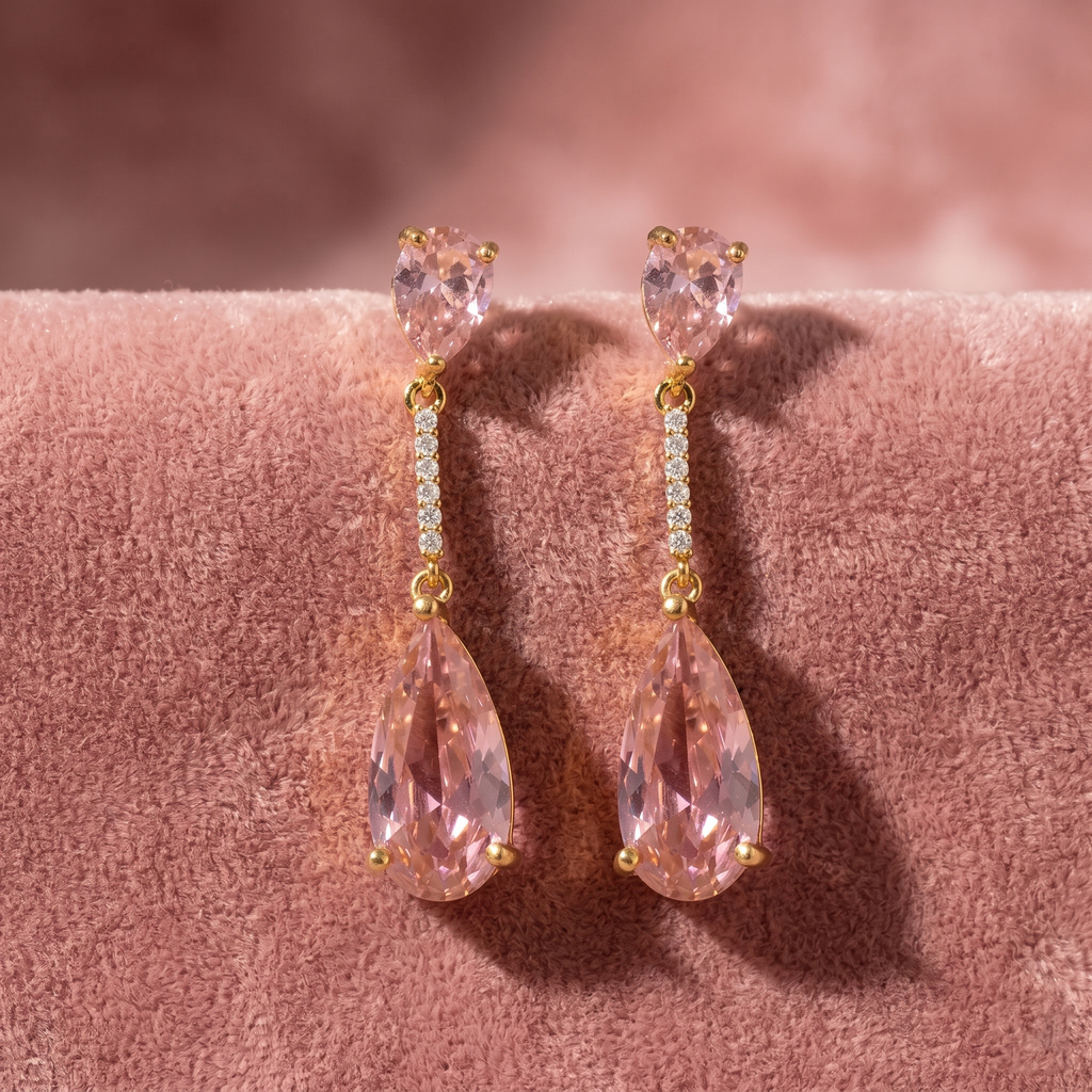 Clodagh: The Blush Crystal Bar Teardrop Drop