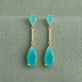 Nuala: The Teal Crystal Bar Teardrop Drop