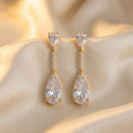 Grainne: The Gold Crystal Bar Teardrop Drop