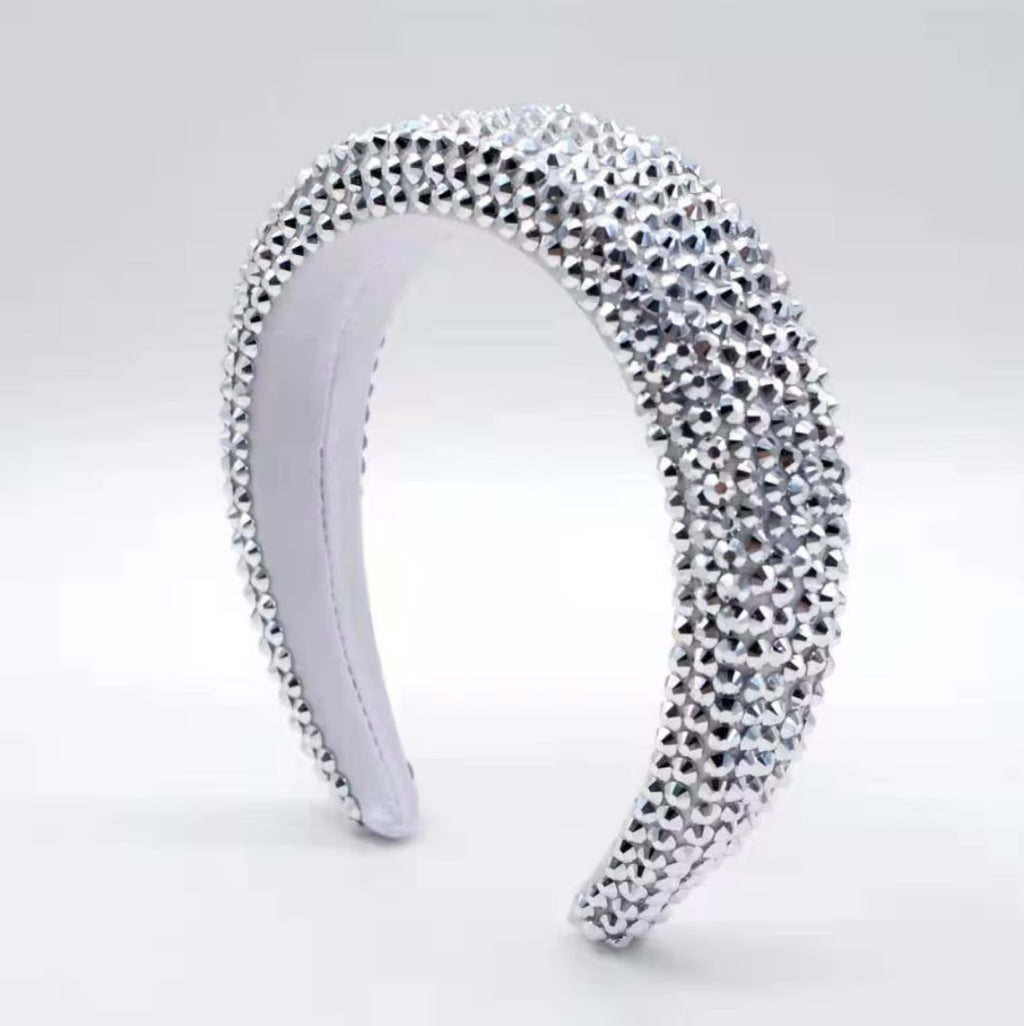Bling Hairband Wide Sparkly Headband Women's Fashion Accessories Silver