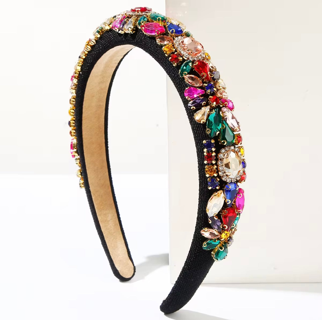 Fashion Luxury Crystal Padded Headband Womans Diamond Rhinestone Colourful