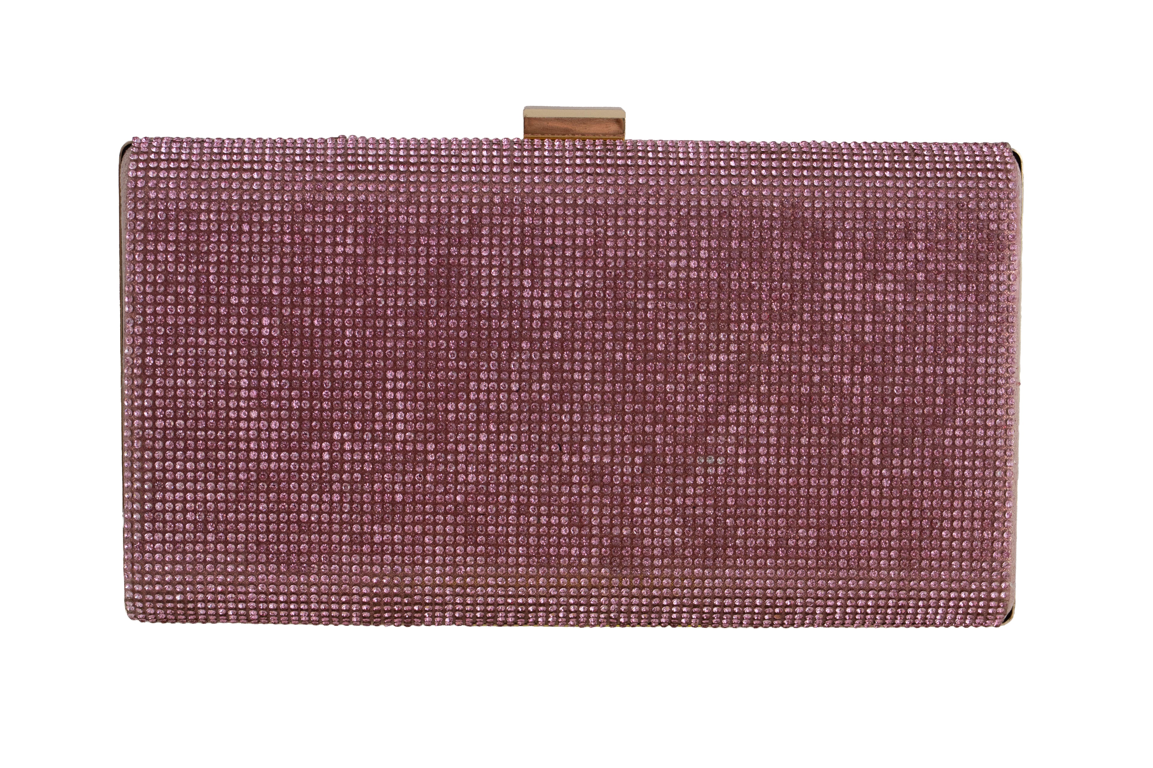 Pink clutch bag with a textured surface 