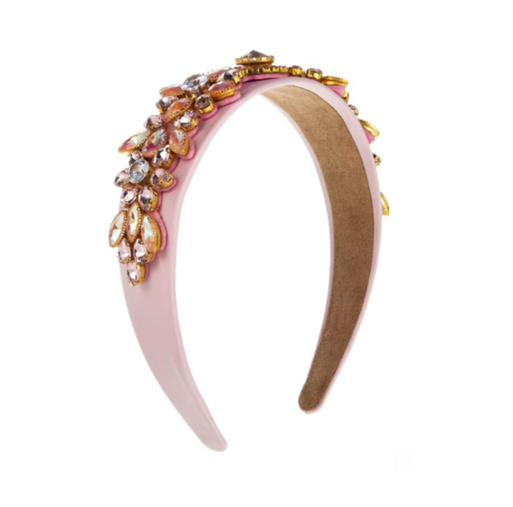 Vintage-Inspired Baroque Rhinestone Headband Pink